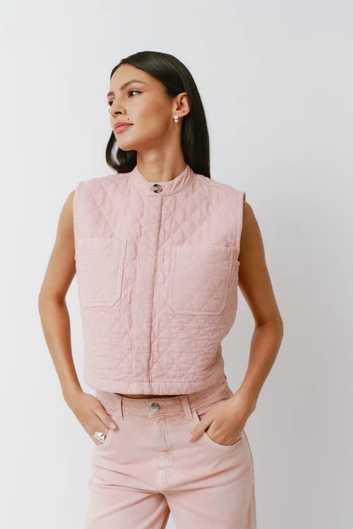 picture of Seventy + Mochi Quilted Pablo Vest - Peony Pink - Number Two - womens - fashion - clothing - Seventy + Mochi 1