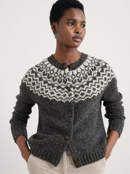 picture of Seasalt Port Kinnis Merino Cardigan - Wagtail Coal Aran - Number Two - womens - fashion - clothing - Seasalt 1