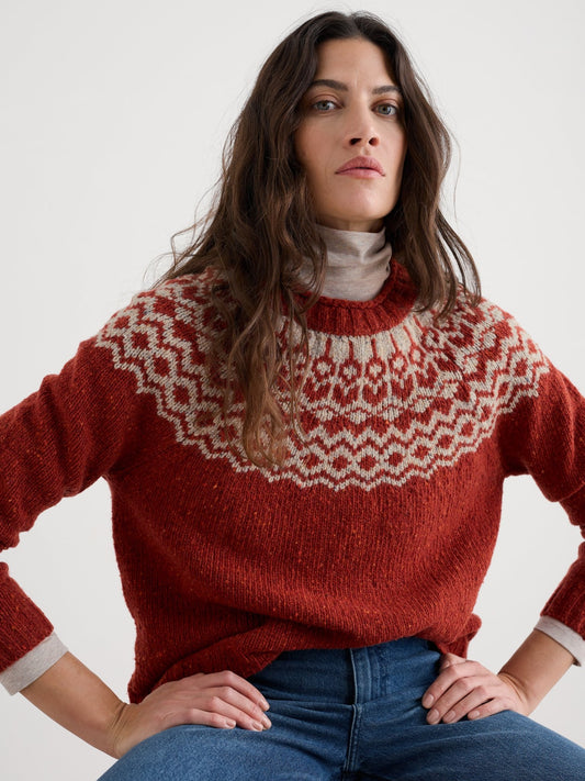 picture of Seasalt Port Kinnis Merino Jumper - Wagtail Red Sail Birch Mix - Number Two - womens - fashion - clothing - Seasalt 1