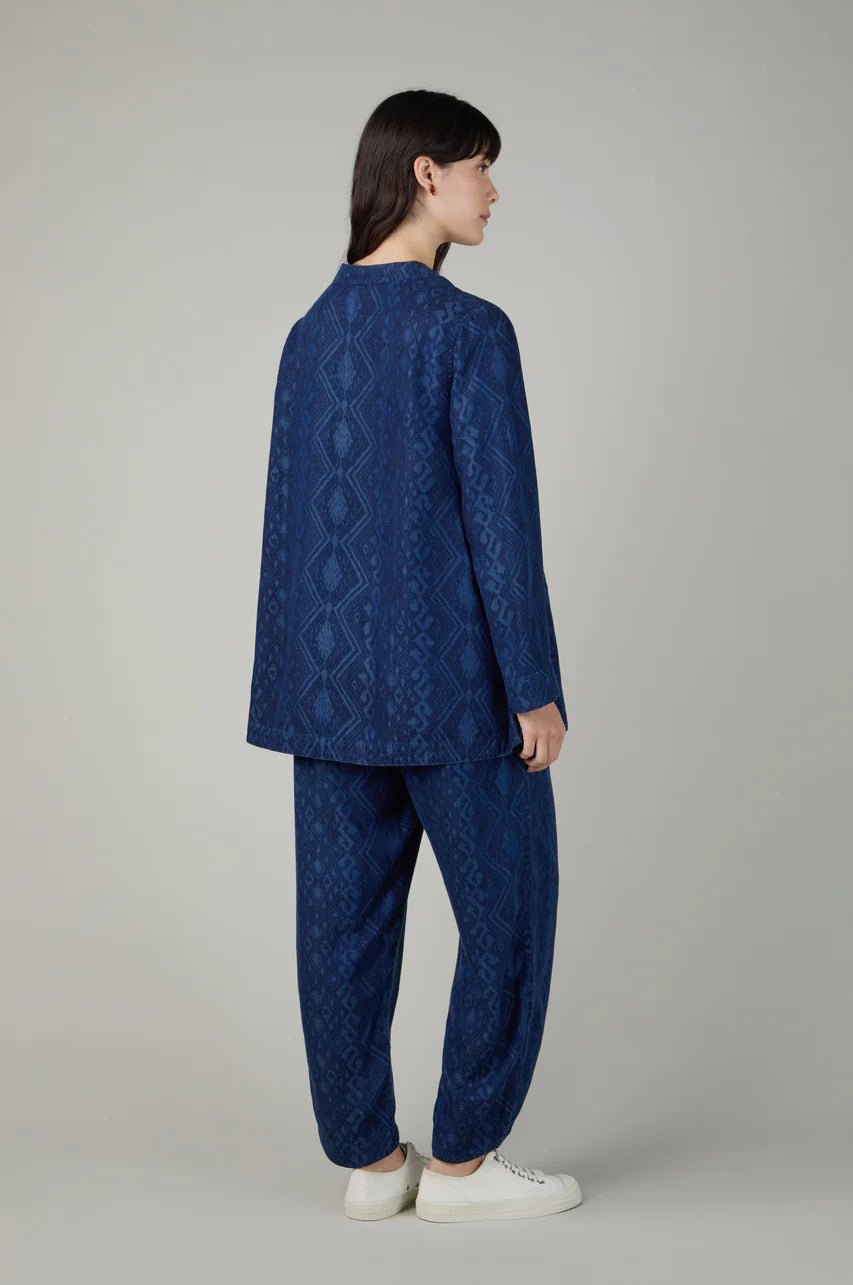 picture of Sahara Diamond Patchwork Print Shirt - Denim - Number Two - womens - fashion - ethical - clothing - Sahara