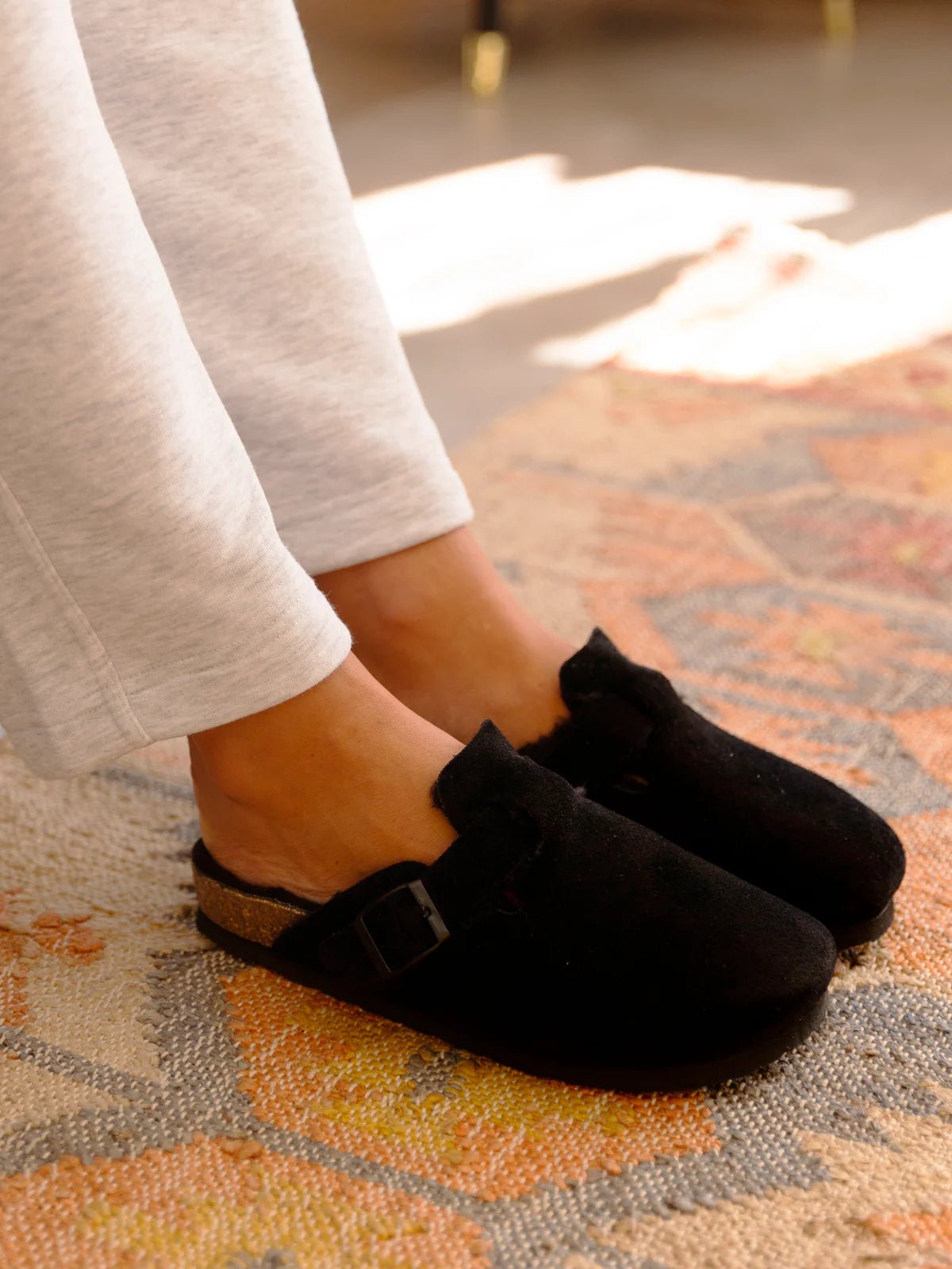 picture of Genuins Riva Suede Wool Clog - Black - Number Two - womens - fashion - Footwear - Genuins 8