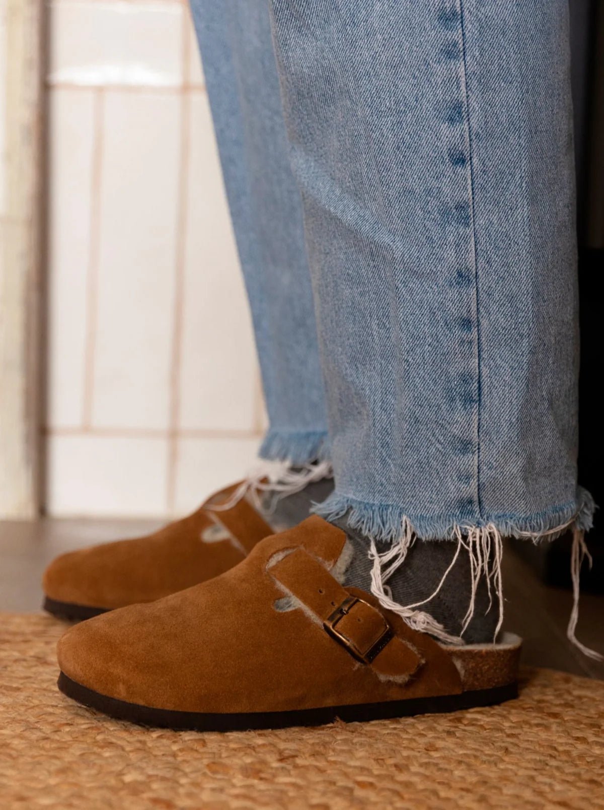 picture of Genuins Riva Suede Wool Clog - Almond - Number Two - womens - fashion - Footwear - Genuins 7