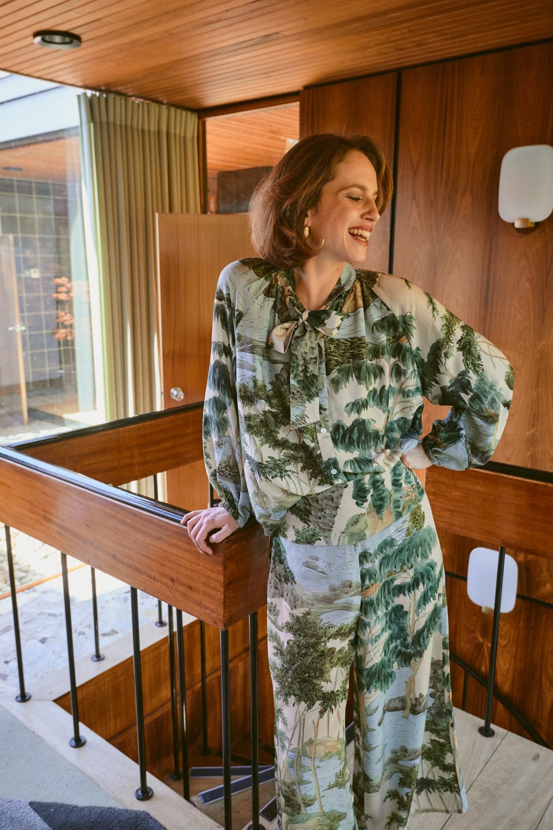 One Hundred Stars Pussy Bow Blouse Rivers & Trees Natural - Number TwoclothingOne Hundred Stars