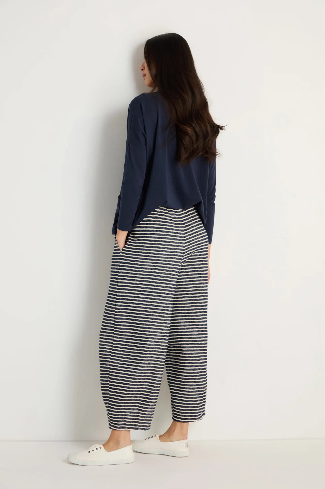 picture of Sahara Textured Stripe Jersey Bubble Trousers - Night/Ecru - Number Two - womens - fashion - clothing - Sahara 5