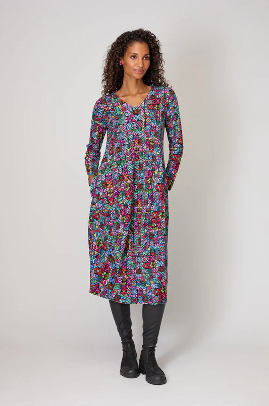 picture of Sahara Peruvian Patchwork Jersey Bubble Dress - Multi - Number Two - womens - fashion - clothing - Sahara 1