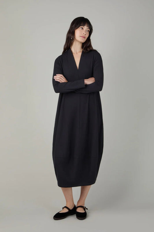 picture of Sahara Fluid Crepe V Neck Bubble Dress - Black - Number Two - womens - fashion - clothing - Sahara 1