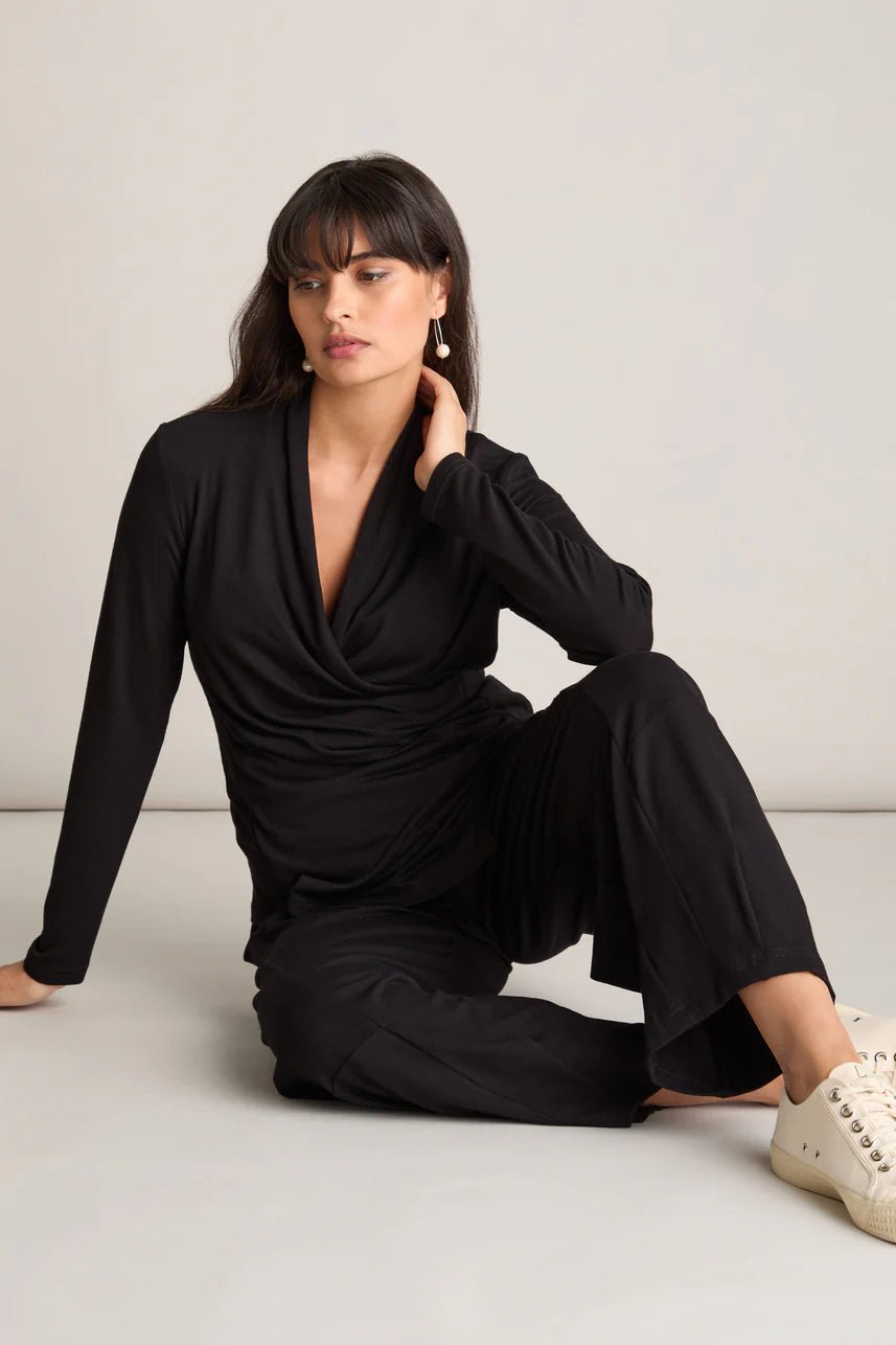 picture of Sahara Fluid Crepe Bubble Trouser - Black - Number Two - womens - fashion - clothing - Sahara 4