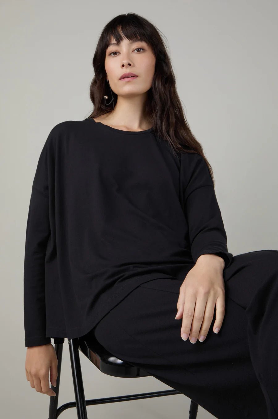 picture of Sahara Fluid Crepe Boxy Top - Black - Number Two - womens - fashion - clothing - Sahara 3