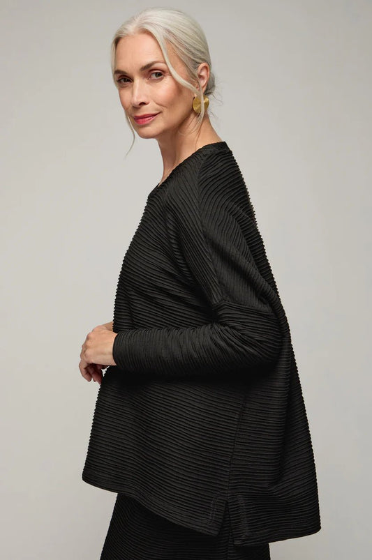 picture of Sahara Textured Wave Jersey Boxy Top - Black - Number Two - womens - fashion - clothing - Sahara 1