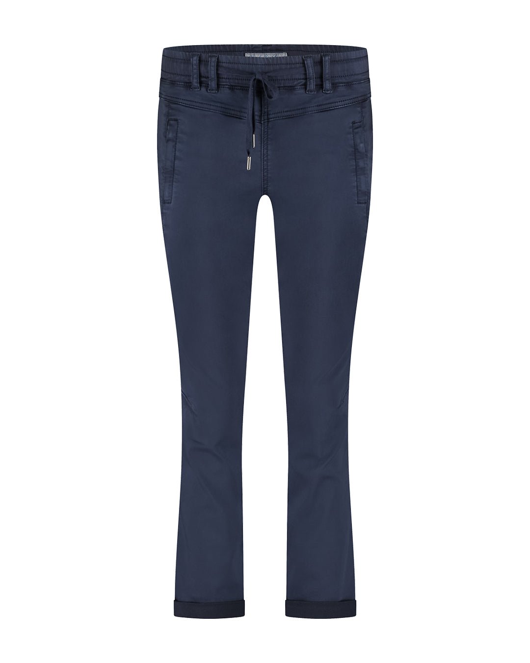 picture of Red Button Tessy Stretch Cotton Tie Waist Pull On Jogger Navy - Number Two - womens - fashion - ethical - clothing