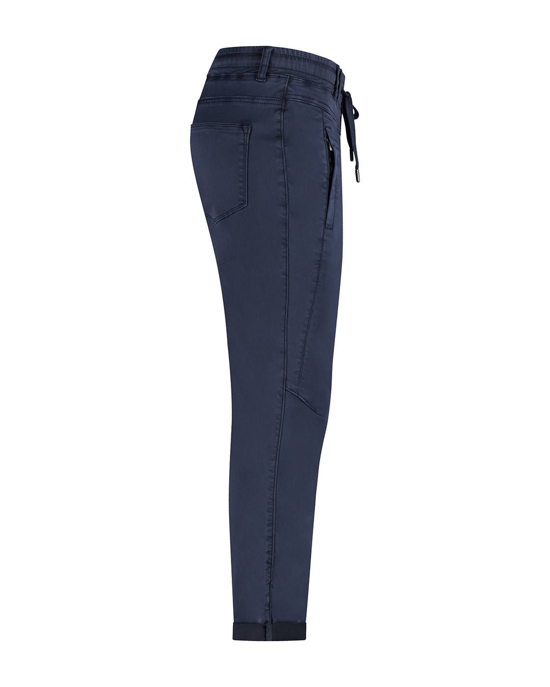 picture of Red Button Tessy Stretch Cotton Tie Waist Pull On Jogger Navy - Number Two - womens - fashion - ethical - clothing
