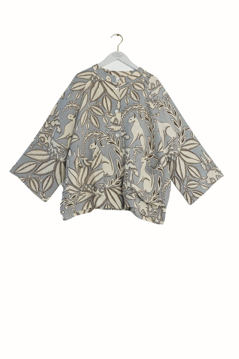 picture of One Hundred Stars Kimono Sphinx Grey - Number Two - womens - fashion - clothing - One Hundred Stars 3