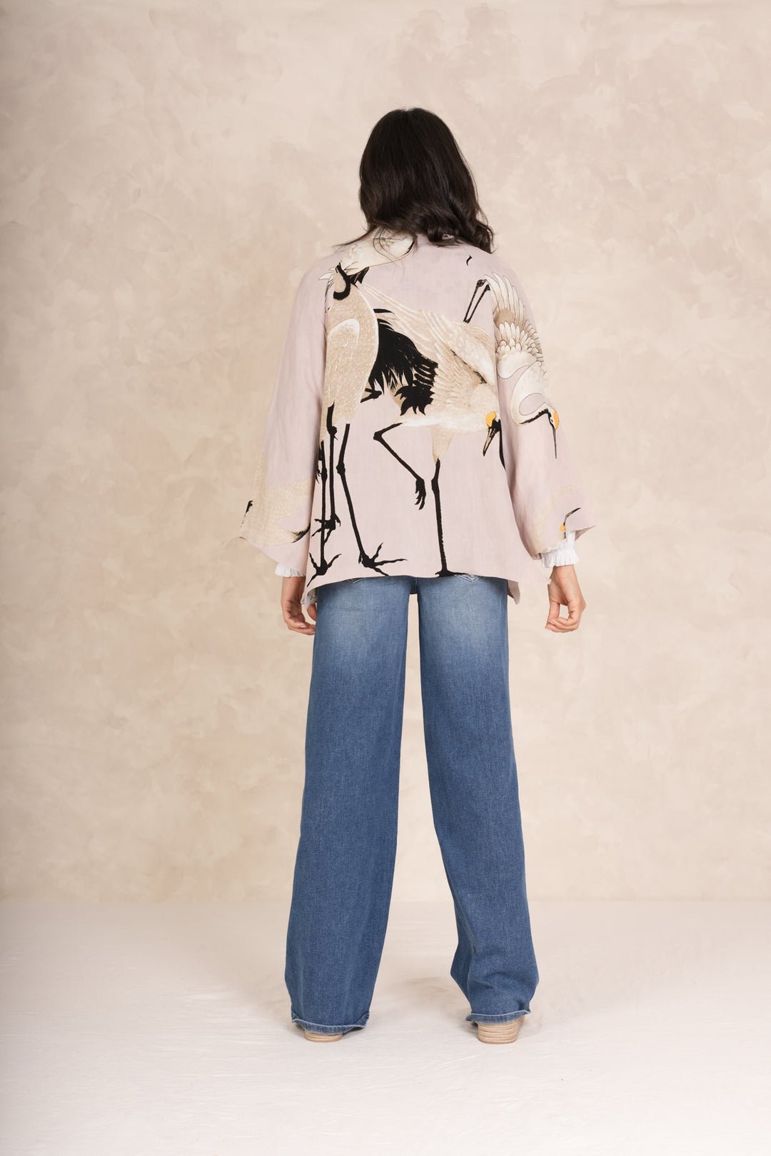 picture of One Hundred Stars Linen Jacket Stork Plaster Pink - Number Two - womens - fashion - ethical - clothing - One