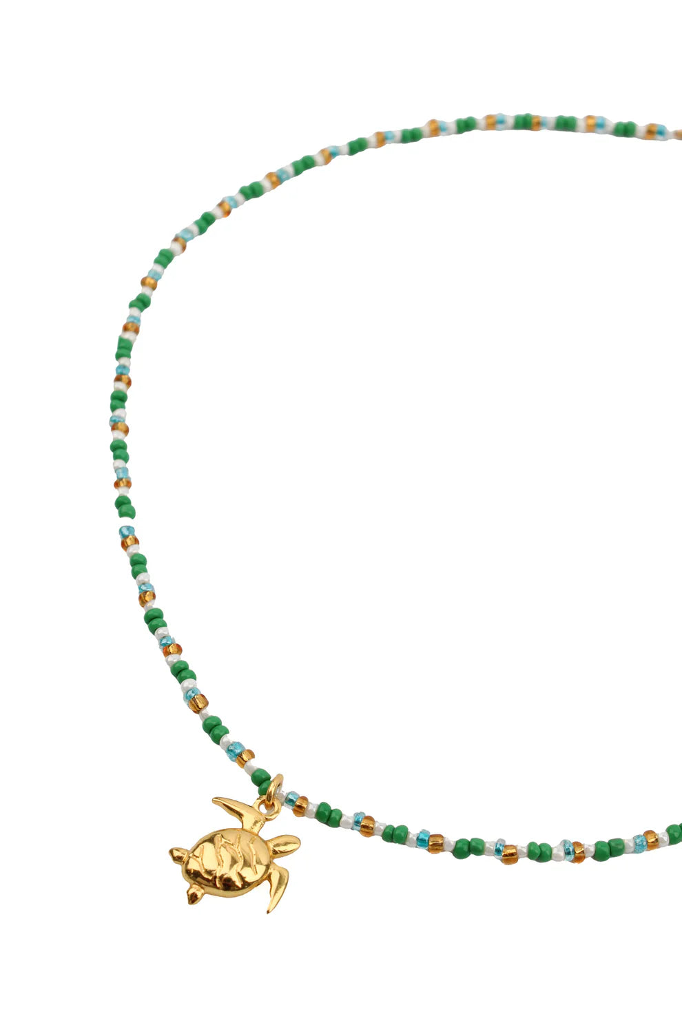 My Doris Necklace - Beaded Turtle Green