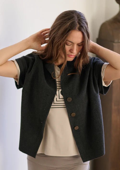 picture of Henriette Steffensen Vest - Soft Black - Number Two - womens - fashion - clothing - Henriette Steffensen 1