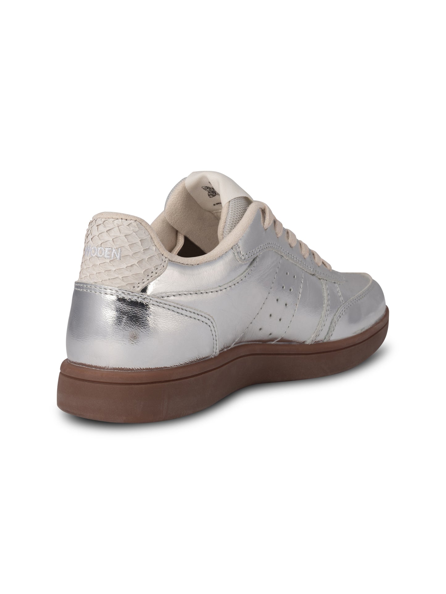 picture of Woden Bjork Leather Trainer Silver - Number Two - womens - fashion - Footwear - Woden 3