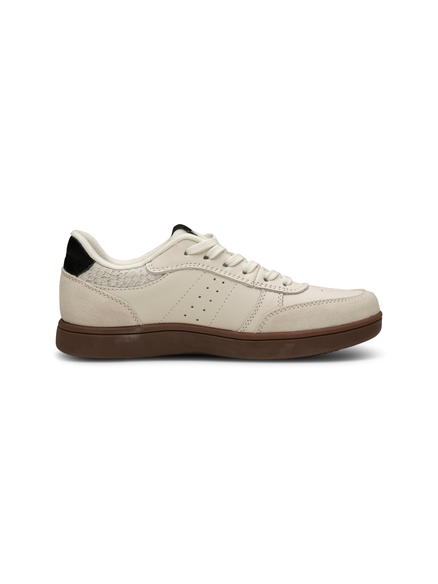 picture of Woden Bjork Leather Trainer Mix - Blanc De Blanc/Black - Number Two - womens - fashion - ethical - Footwear -Woden