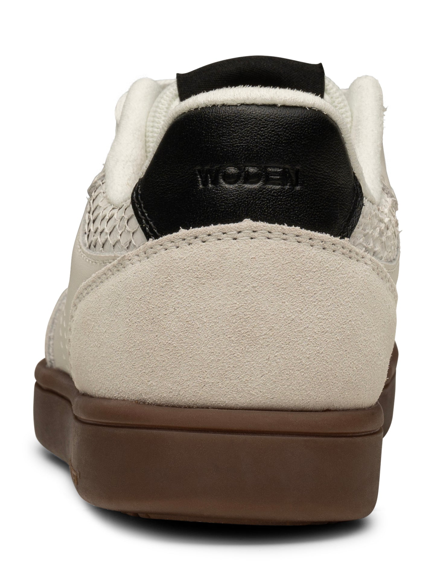 picture of Woden Bjork Leather Trainer Mix - Blanc De Blanc/Black - Number Two - womens - fashion - ethical - Footwear -Woden