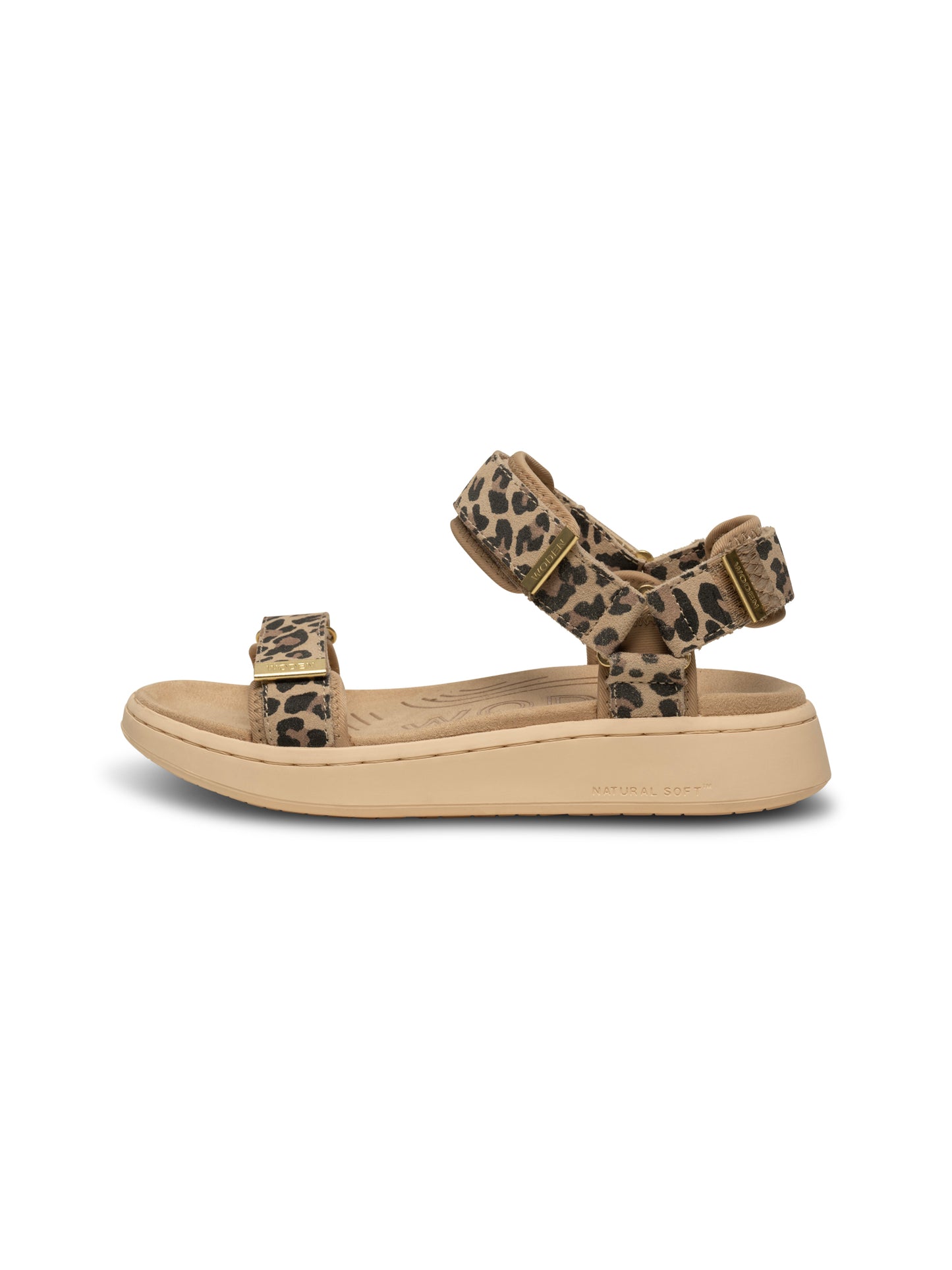 Woden Line Suede Sandal Leopard