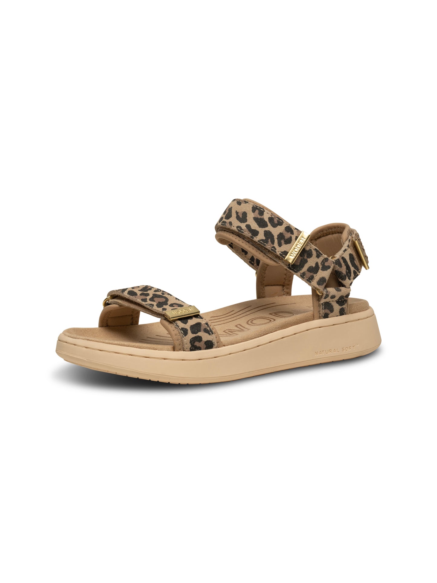 Woden Line Suede Sandal Leopard
