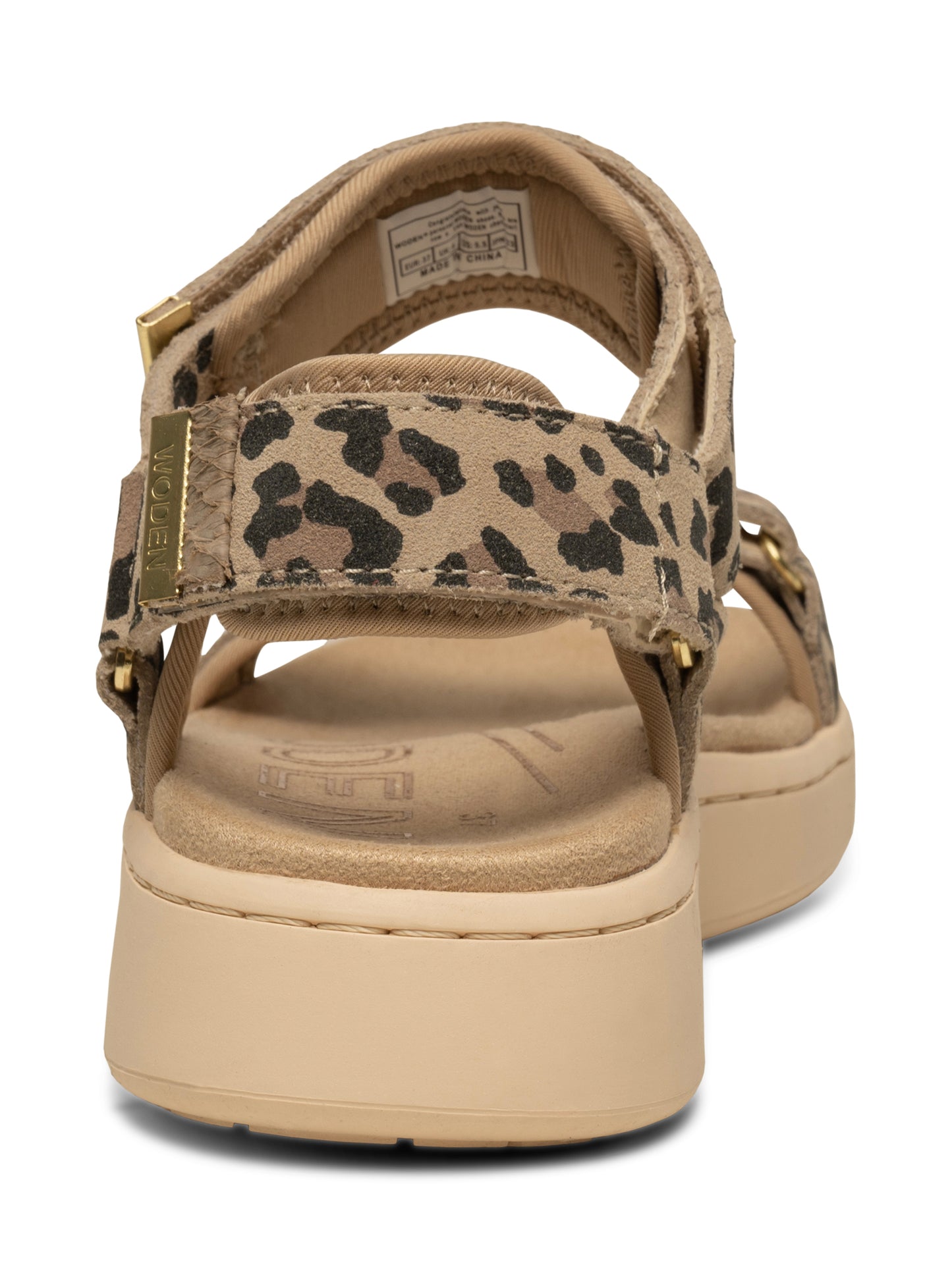 Woden Line Suede Sandal Leopard