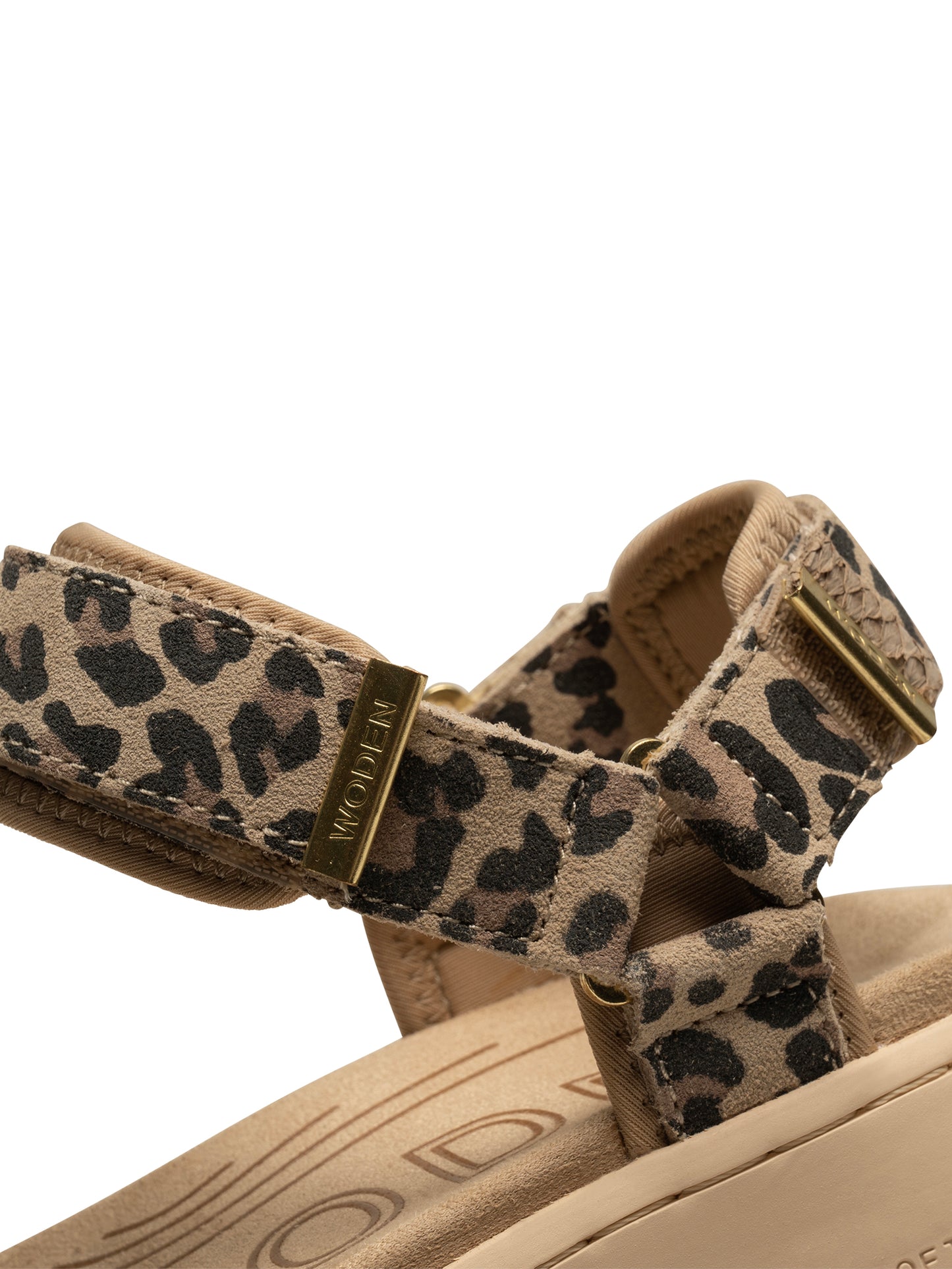 Woden Line Suede Sandal Leopard