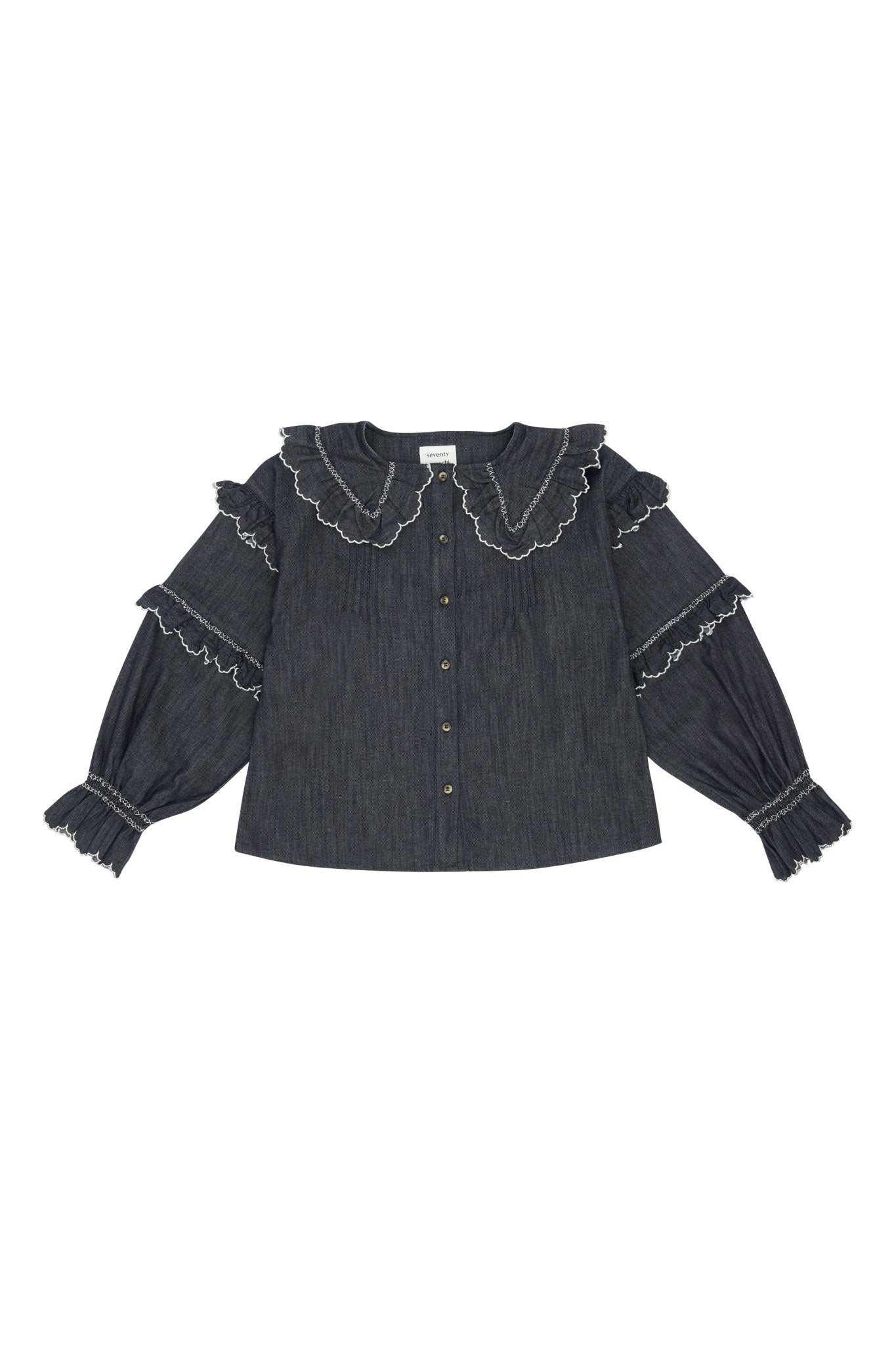 picture of Seventy + Mochi Phoebe Blouse - Indigo Rinse - Number Two - womens - fashion - clothing - Seventy + Mochi 1