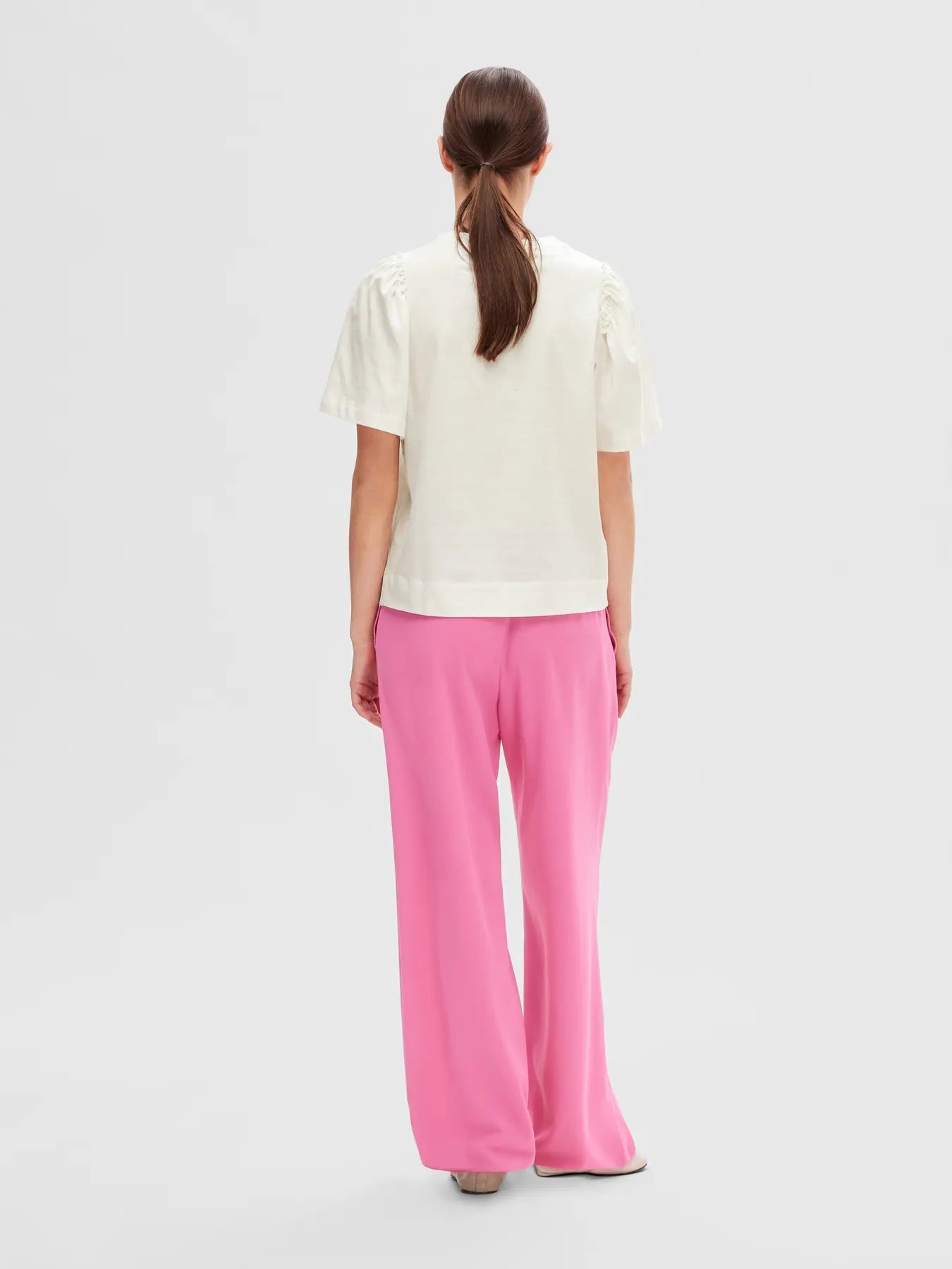 Selected Femme Penelope Ruffle Tee White