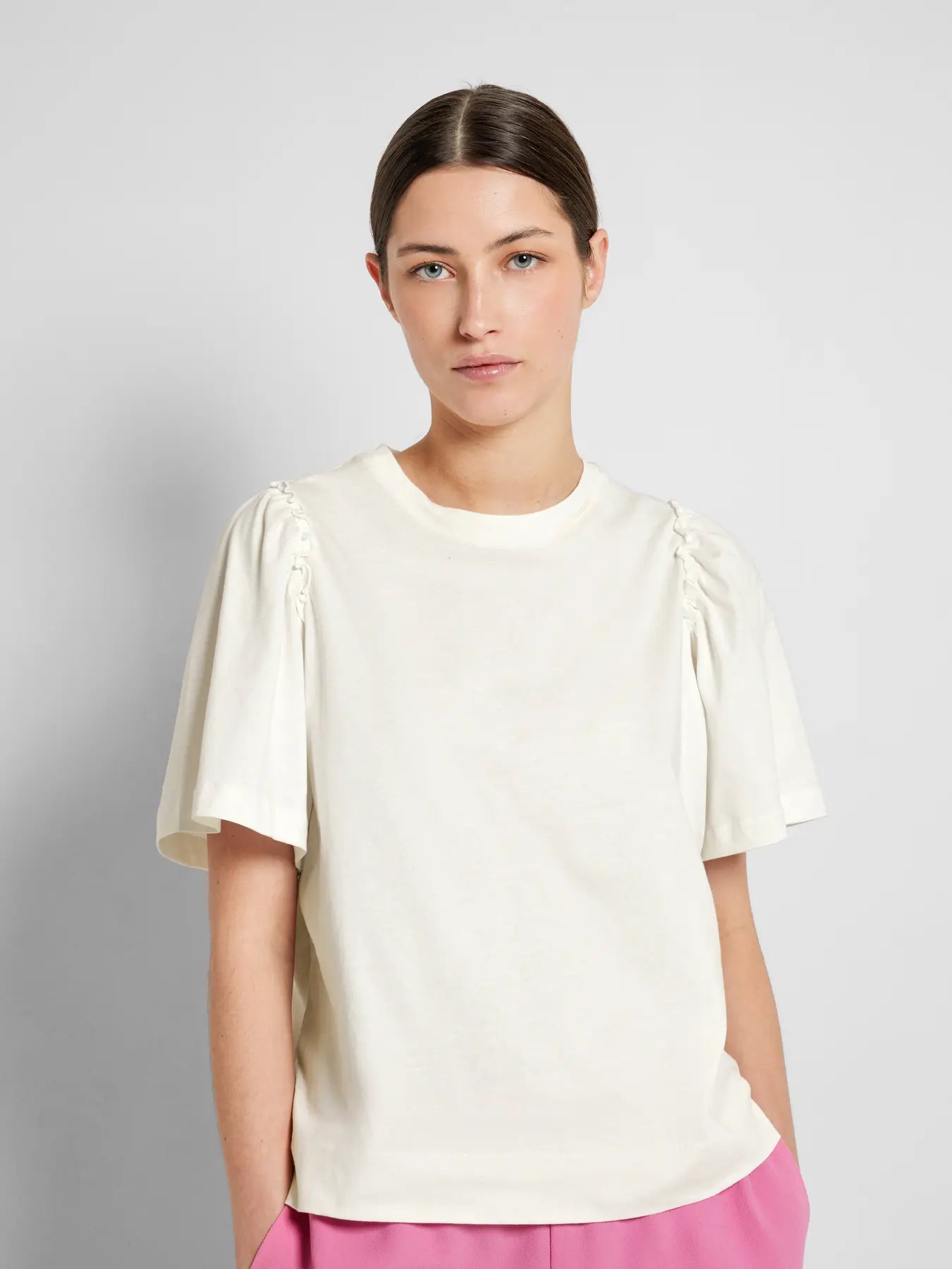Selected Femme Penelope Ruffle Tee White