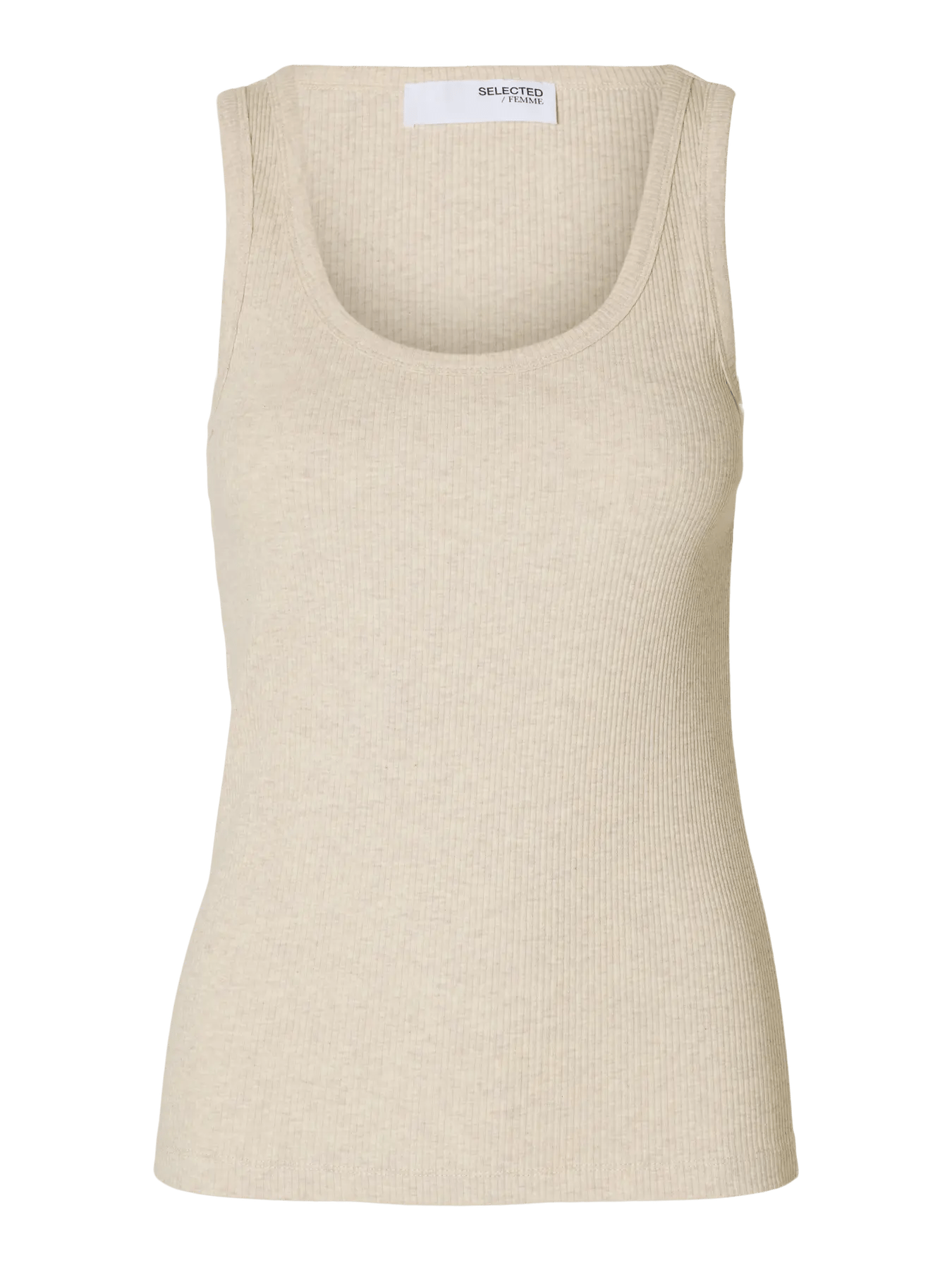 picture of Selected Femme Anna U - Neck Tank Top Oatmeal - Number Two - womens - fashion - ethical - clothing - Selected Femm