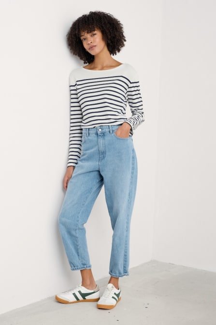picture of Seasalt Sailor T-Shirt - Breton Chalk - Maritime - Number Two - womens - fashion - clothing - Seasalt 3