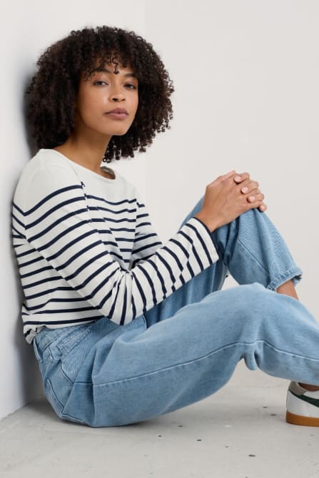 picture of Seasalt Sailor T-Shirt - Breton Chalk - Maritime - Number Two - womens - fashion - clothing - Seasalt 4