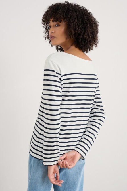 picture of Seasalt Sailor T-Shirt - Breton Chalk - Maritime - Number Two - womens - fashion - clothing - Seasalt 6