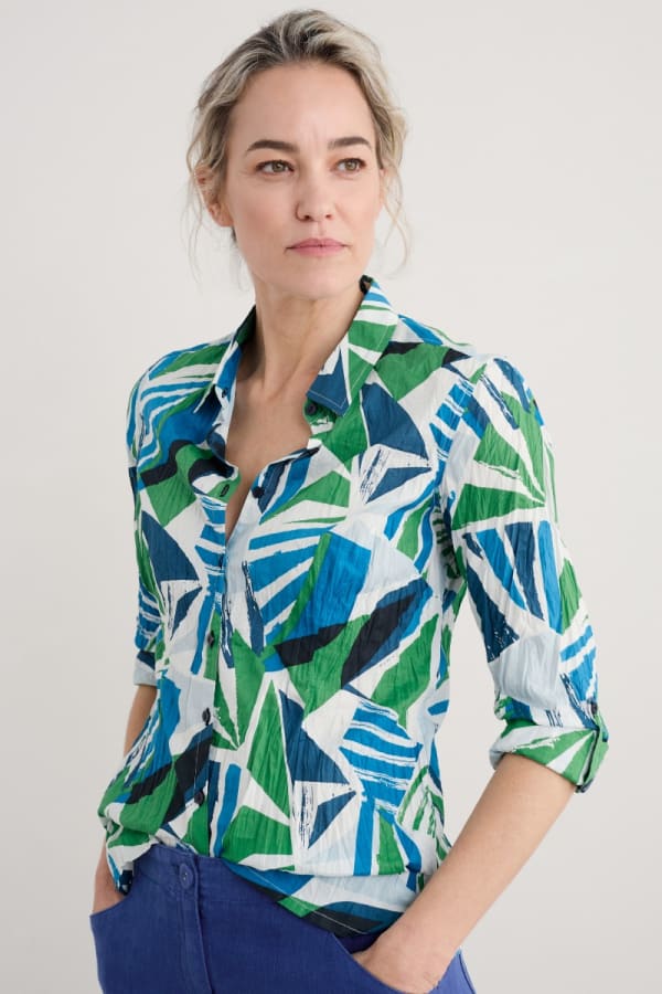 Seasalt Larissa Shirt Organic Cotton Spinnaker Sails Hedgerow
