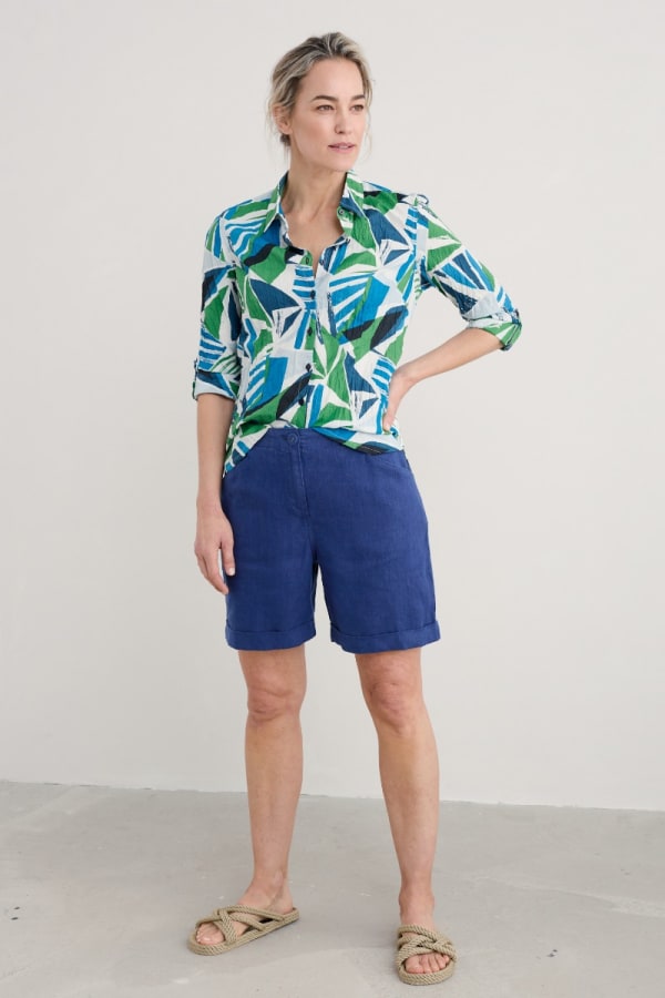 Seasalt Larissa Shirt Organic Cotton Spinnaker Sails Hedgerow