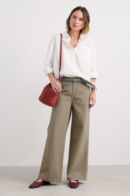 picture of Seasalt Milly Organic Cotton Trousers - Silt - Number Two - womens - fashion - clothing - Seasalt 1