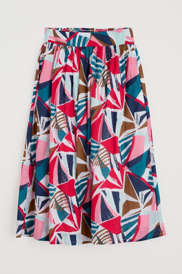 picture of Seasalt Mevagissey Midi Skirt in Organic Cotton Spinnaker Sails Chalk - Number Two - womens - fashion - ethical -