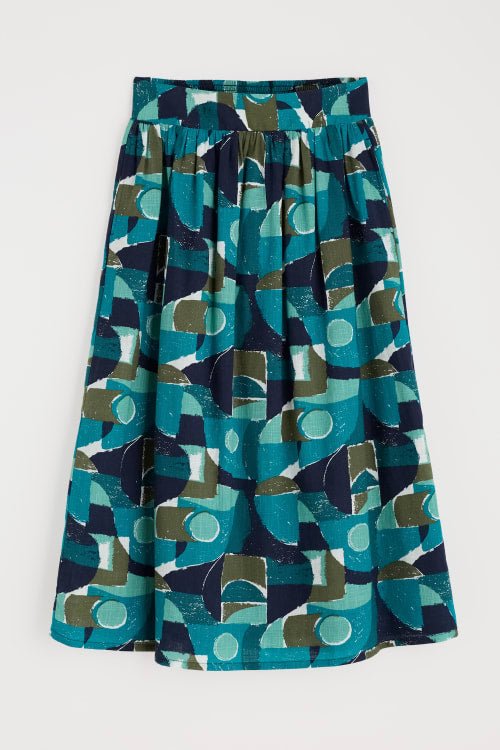 picture of Seasalt Mevagissey Midi Skirt - Penwith Abstract Emulsion - Number Two - womens - fashion - clothing - Seasalt 7