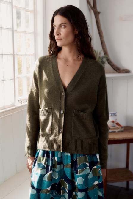 picture of Seasalt Senara Merino Blend Cardigan - Rich Olive - Number Two - womens - fashion - clothing - Seasalt 1