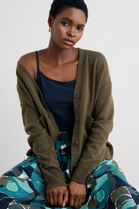 picture of Seasalt Senara Merino Blend Cardigan - Rich Olive - Number Two - womens - fashion - clothing - Seasalt 3