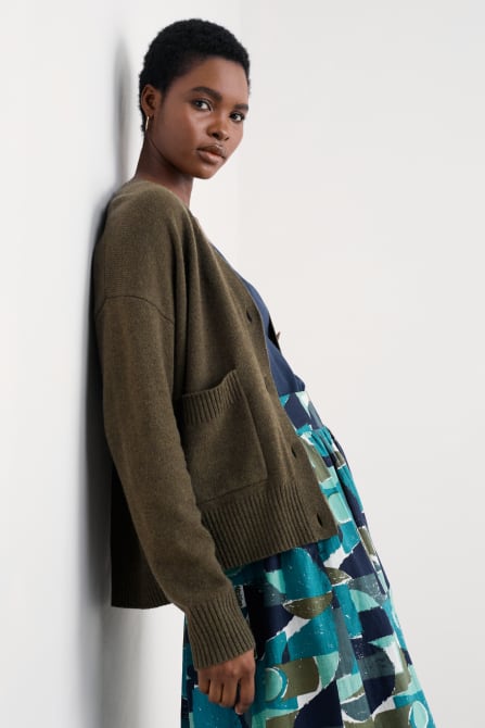 picture of Seasalt Senara Merino Blend Cardigan - Rich Olive - Number Two - womens - fashion - clothing - Seasalt 5