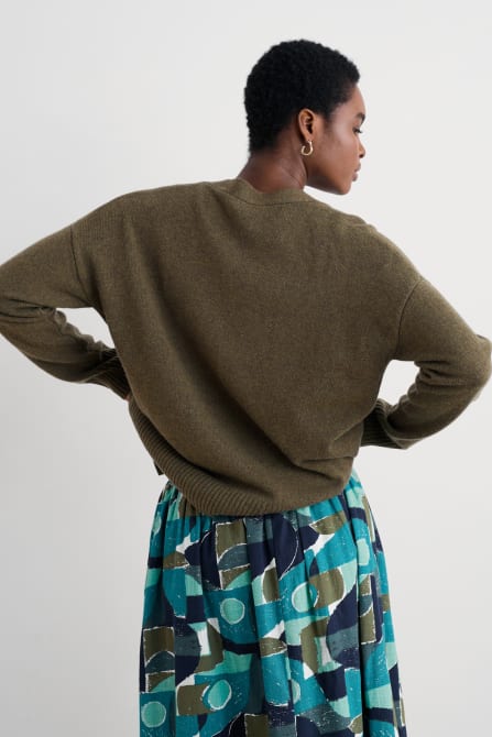 picture of Seasalt Senara Merino Blend Cardigan - Rich Olive - Number Two - womens - fashion - clothing - Seasalt 7
