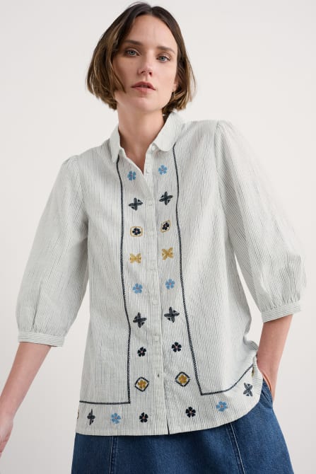 picture of Seasalt Hope Cottage Embroidered Blouse - Number Two - womens - fashion - clothing - Seasalt 4