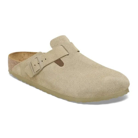 picture of Birkenstock Boston Suede Leather Faded Khaki - Number Two - womens - fashion - Footwear - Birkenstock 1