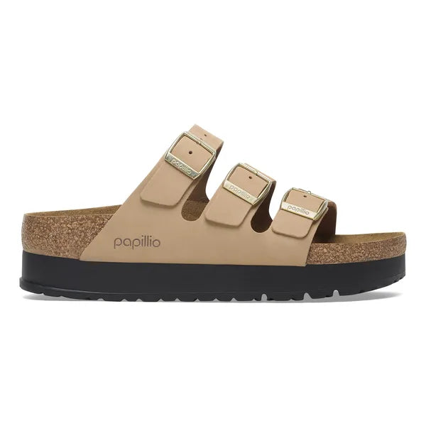 Birkenstock Florida III PAP Flex Platform Nubuck Leather Sandcastle