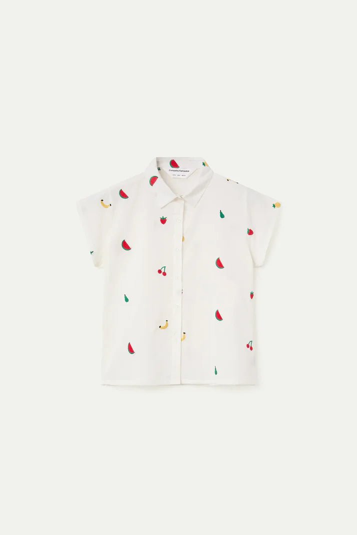 picture of Compania Fantastica 43122 Embroidered Fruity Shirt - White - Number Two - womens - fashion - clothing - Compania Fantastica 2