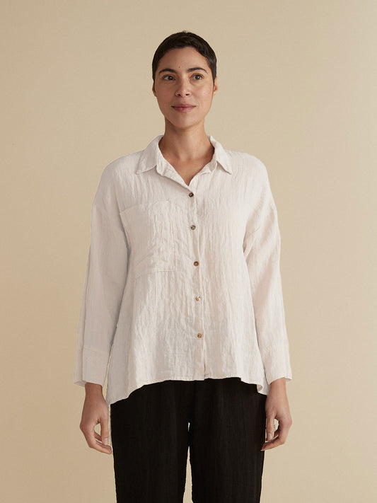 picture of Cut Loose A - Line Split Blouse - Laundered - Number Two - womens - fashion - clothing - Cut Loose 1