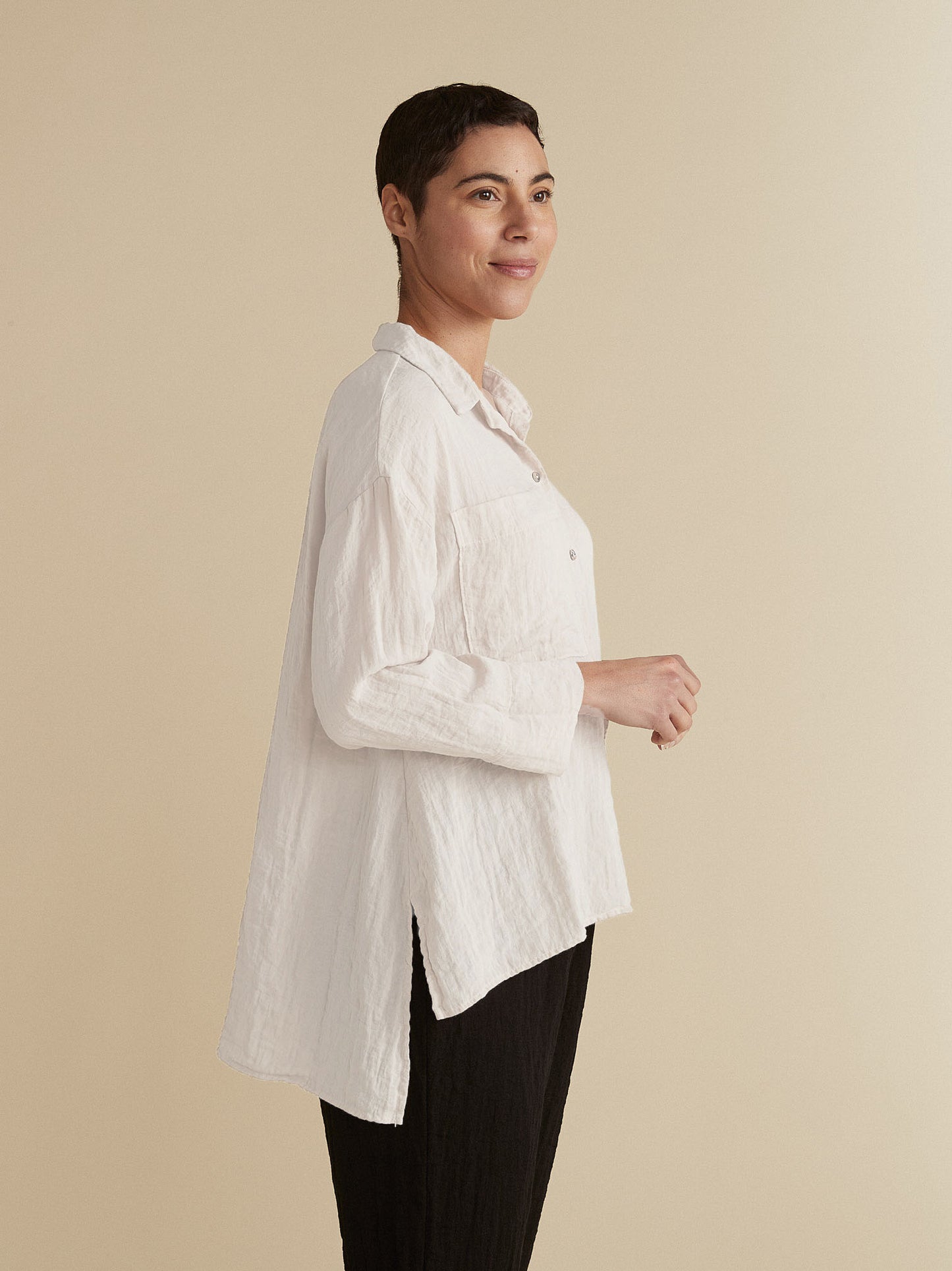 picture of Cut Loose A - Line Split Blouse - Laundered - Number Two - womens - fashion - clothing - Cut Loose 2