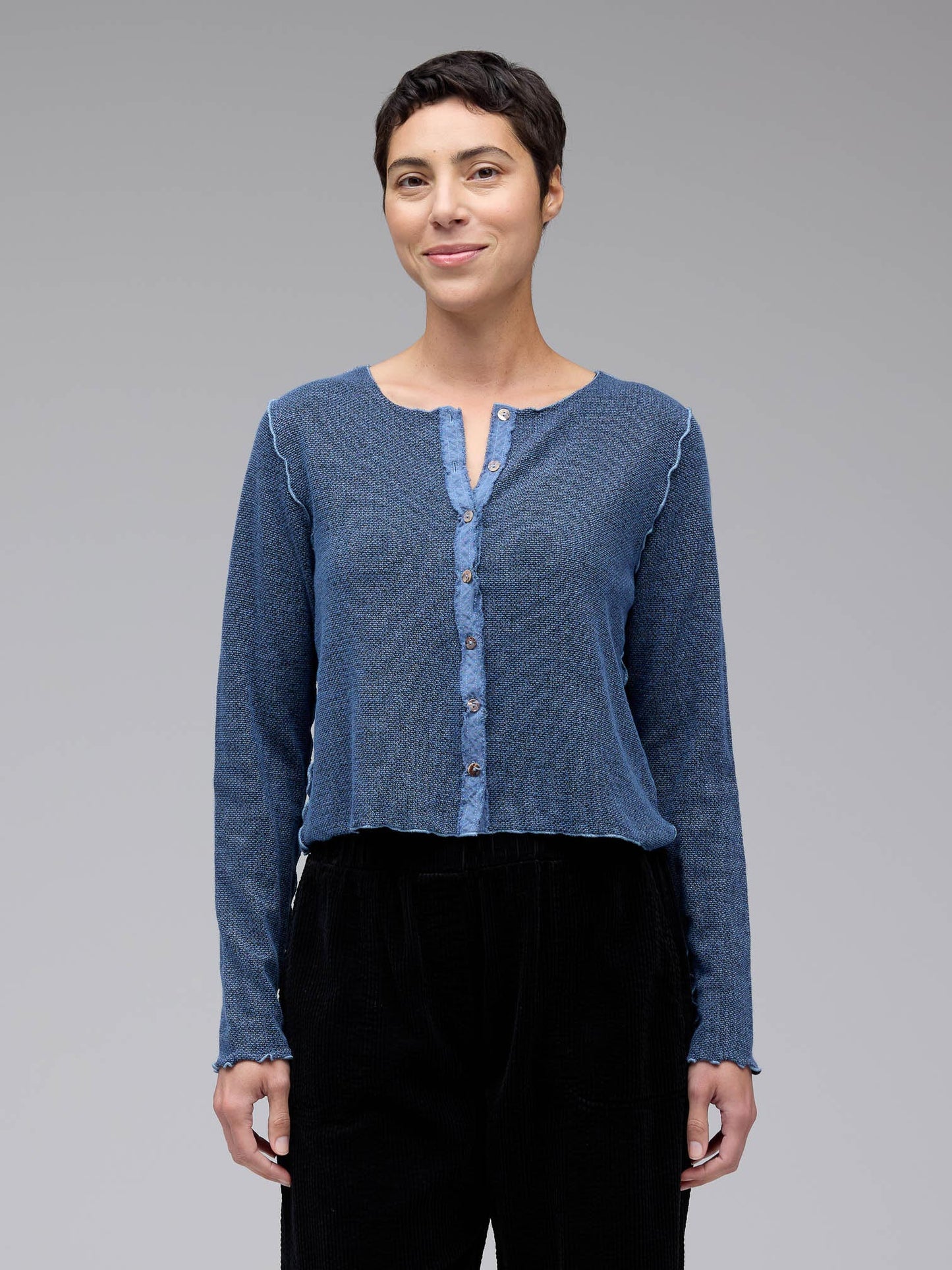 picture of Cut Loose Crop Cardigan Marled Knit - Tidal - Number Two - womens - fashion - clothing - Cut Loose 1
