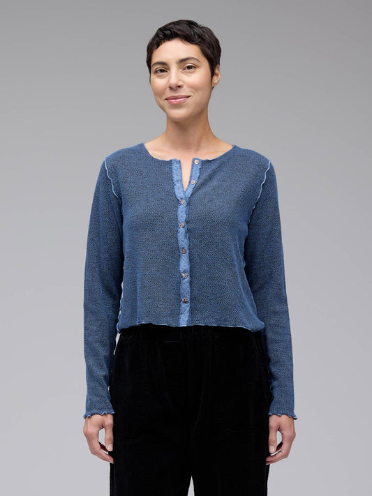 picture of Cut Loose Crop Cardigan Marled Knit - Tidal - Number Two - womens - fashion - clothing - Cut Loose 1